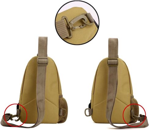 Tactical Crossbody Backpack for Men, Handiness Mountain Climbing, Lightweight Daypack for Biking Travel, Khaki in Saudi Arabia