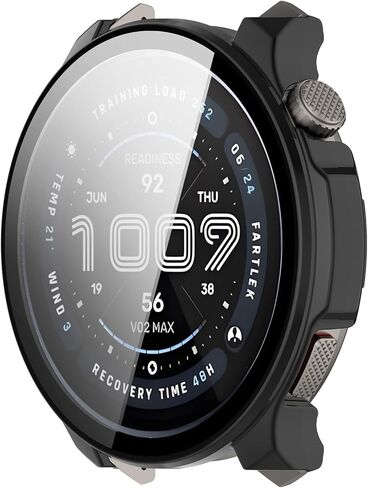 Compatible with Amazfit Balance 2 Case, Tempered Glass Full Cover Case Bumper Shell for Amazfit Balance 2 Smartwatch Accessory (Black) in Saudi Arabia