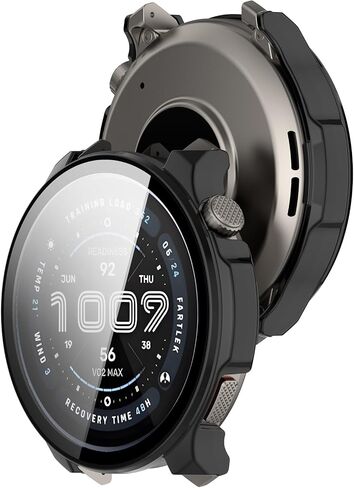 Compatible with Amazfit Balance 2 Case, Tempered Glass Full Cover Case Bumper Shell for Amazfit Balance 2 Smartwatch Accessory (Black) in Saudi Arabia
