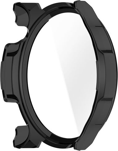 Compatible with Amazfit Balance 2 Case, Tempered Glass Full Cover Case Bumper Shell for Amazfit Balance 2 Smartwatch Accessory (Black) in Saudi Arabia