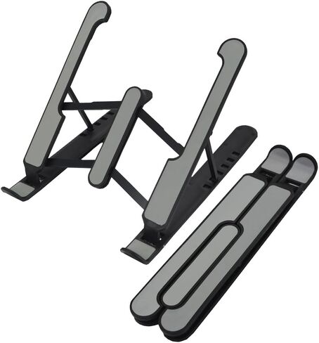Laptop Stand for Desk, Adjustable Laptop Riser ABS+Silicone Foldable Portable Laptop Holder, Ventilated Cooling Notebook Mount Computer Support for 10-15.6" Laptops,Tablets, Pink in Saudi Arabia