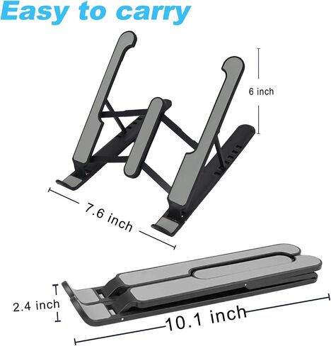Laptop Stand for Desk, Adjustable Laptop Riser ABS+Silicone Foldable Portable Laptop Holder, Ventilated Cooling Notebook Mount Computer Support for 10-15.6" Laptops,Tablets, Pink in Saudi Arabia