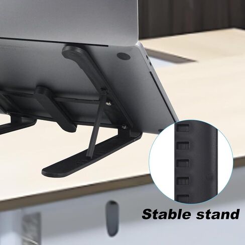 Laptop Stand for Desk, Adjustable Laptop Riser ABS+Silicone Foldable Portable Laptop Holder, Ventilated Cooling Notebook Mount Computer Support for 10-15.6" Laptops,Tablets, Pink in Saudi Arabia