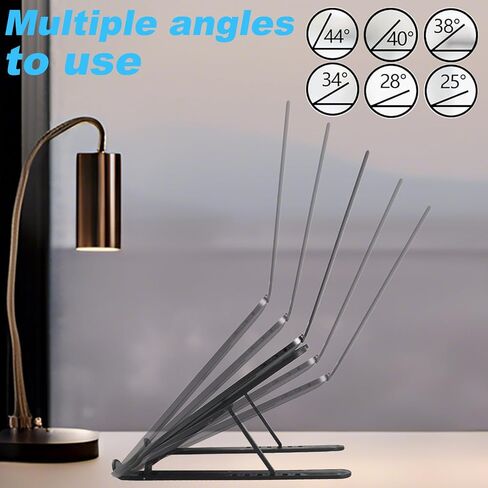 Laptop Stand for Desk, Adjustable Laptop Riser ABS+Silicone Foldable Portable Laptop Holder, Ventilated Cooling Notebook Mount Computer Support for 10-15.6" Laptops,Tablets, Pink in Saudi Arabia