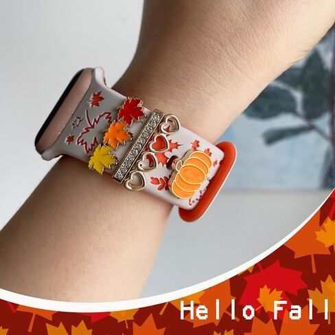 Halloween Fall Engraved Band with Charms Compatible with Apple Watch 38mm 40mm 41mm 42mm 44mm 45mm 46mm 49mm Women,Jullstar Snowfalke Christmas Maple Pumpkin Autumn Skull Holiday Strap for iphone Watch Series 10 9 8 7 SE 6 5 4 3 2 1 in Kuwait