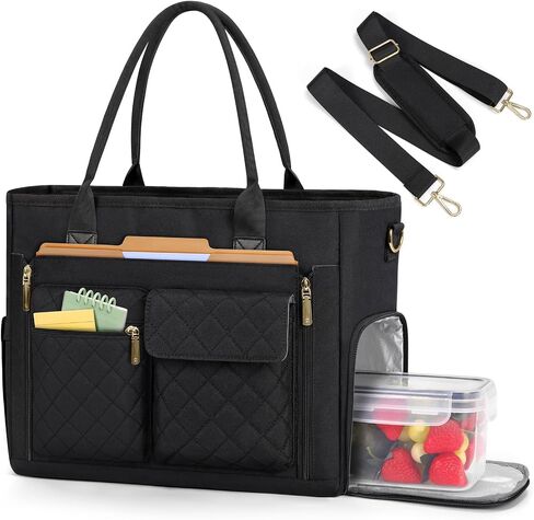 RAINSMORE Teacher Tote Bag with Insulated Lunch Compartment 15.6 inch Laptop Bag for Women Lightweight Work Bags Nurse Bags in Saudi Arabia