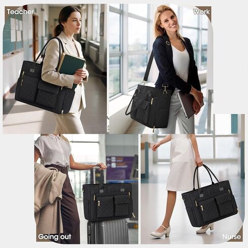 RAINSMORE Teacher Tote Bag with Insulated Lunch Compartment 15.6 inch Laptop Bag for Women Lightweight Work Bags Nurse Bags in Saudi Arabia