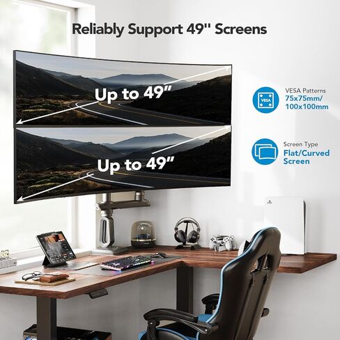 Huanuo Dual Monitor Arm and Steel Monitor Plate Mount Mount in Kuwait