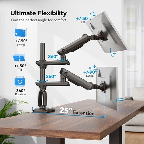 Huanuo Dual Monitor Arm and Steel Monitor Plate Mount Mount in Kuwait