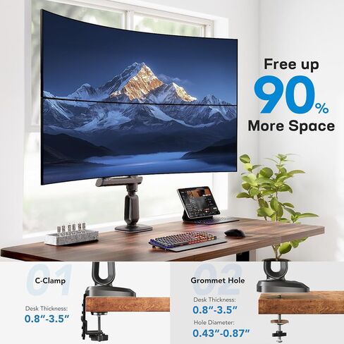 Huanuo Dual Monitor Arm and Steel Monitor Plate Mount Mount in Kuwait