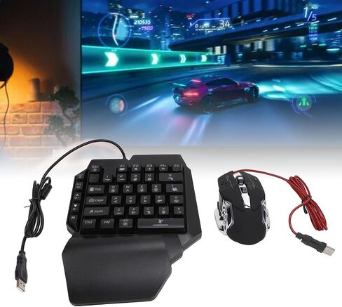 Zunate Half Hand Gaming Keyboard و Mouse Mouse Combo ، 3 in 1 Game Combo Pack ، لوحة مفاتيح ألعاب Half Hand مع وحدة تحكم Gamepad Mobile ، محول الماوس للكمبيوتر الشخصي in Saudi Arabia