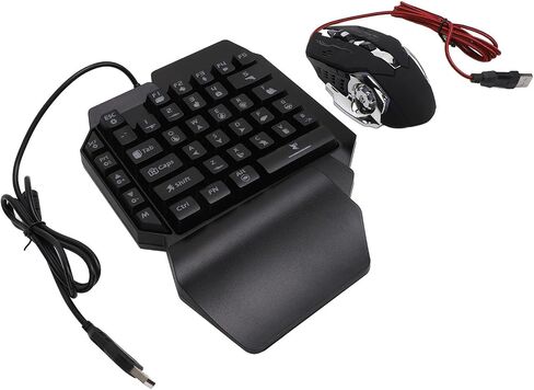 Zunate Half Hand Gaming Keyboard و Mouse Mouse Combo ، 3 in 1 Game Combo Pack ، لوحة مفاتيح ألعاب Half Hand مع وحدة تحكم Gamepad Mobile ، محول الماوس للكمبيوتر الشخصي in Saudi Arabia