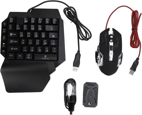 Zunate Half Hand Gaming Keyboard و Mouse Mouse Combo ، 3 in 1 Game Combo Pack ، لوحة مفاتيح ألعاب Half Hand مع وحدة تحكم Gamepad Mobile ، محول الماوس للكمبيوتر الشخصي in Saudi Arabia
