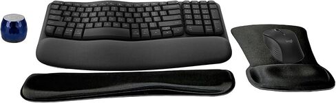 Logitech Mk670 Wave Wave Wireless Wireless و Mouse Combo Office Home Office Astyle Modern Backdle مع مكبر صوت بلوتوث لاسلكي Micro Glam ، وسادة معصم الهلام ووسادة الماوس in Kuwait
