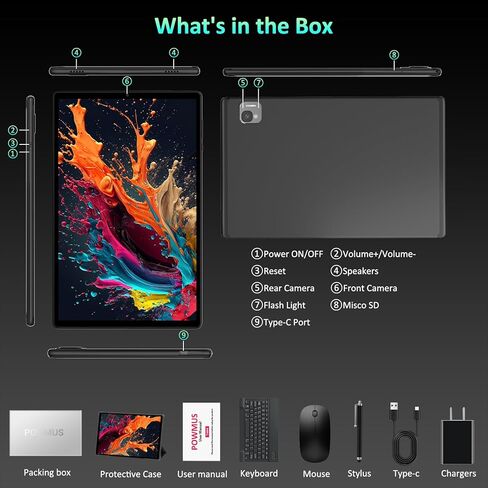 2025 أحدث قرص Android 14 ، جهاز لوحي 10 بوصة مع ذاكرة RAM تبلغ مساحتها 24 جيجا بايت 128 جيجا بايت توسيع 1 تيرابايت ، بطارية 8000 مللي أمبير في الساعة ، شاشة LCD FHD ، ودعم 5G WIFI/BT5.0/GPS ، 2 في 1 Android Tablet مع لوحة مفاتيح رمادية in Kuwait