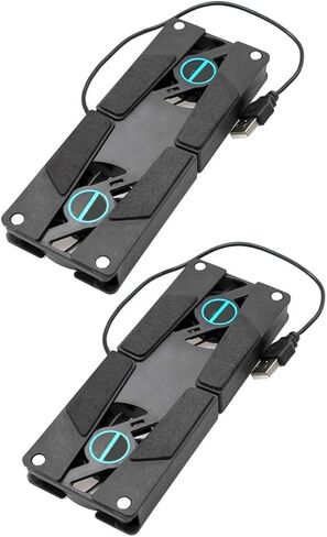 2PCS Dual Fan Laptop Cooler Cooling Pad with Slip Stand Lightweight Ventilated Support for Travel Business Students and Commuters USB Powered in Saudi Arabia