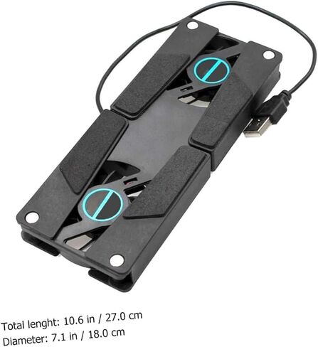 2PCS Dual Fan Laptop Cooler Cooling Pad with Slip Stand Lightweight Ventilated Support for Travel Business Students and Commuters USB Powered in Saudi Arabia