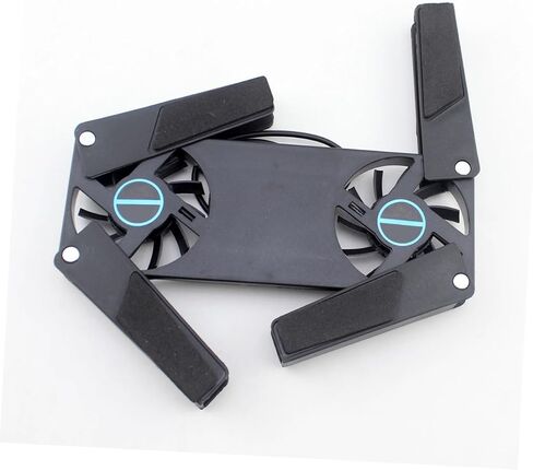 2PCS Dual Fan Laptop Cooler Cooling Pad with Slip Stand Lightweight Ventilated Support for Travel Business Students and Commuters USB Powered in Saudi Arabia