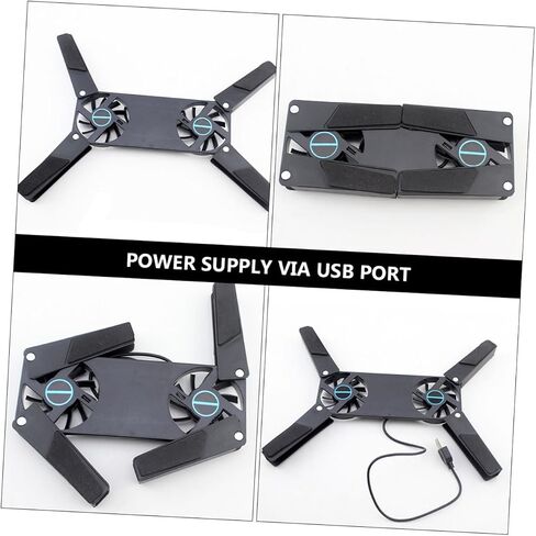 2PCS Dual Fan Laptop Cooler Cooling Pad with Slip Stand Lightweight Ventilated Support for Travel Business Students and Commuters USB Powered in Saudi Arabia