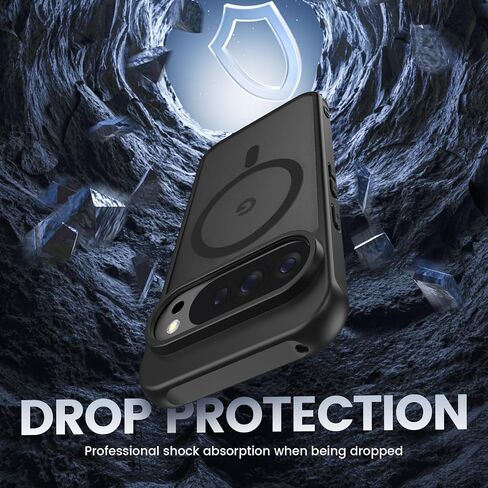 Ruky for Google Pixel-10-Pro-XL-Case Compatible with MagSafe, [with Privacy Screen Protector] Translucent Shockproof Slim Protective Phone Case for Google Pixel 10 Pro XL 6.8 inch, Black in Kuwait