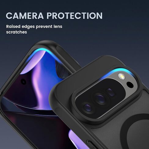 Ruky for Google Pixel-10-Pro-XL-Case Compatible with MagSafe, [with Privacy Screen Protector] Translucent Shockproof Slim Protective Phone Case for Google Pixel 10 Pro XL 6.8 inch, Black in Kuwait