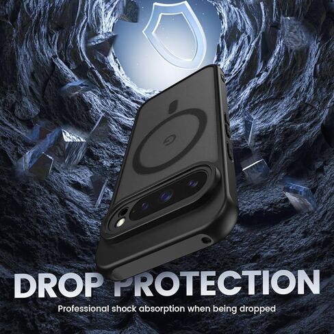 Ruky for Google Pixel-10-Pro-XL-Case Compatible with MagSafe, [with Privacy Screen Protector] Translucent Shockproof Slim Protective Phone Case for Google Pixel 10 Pro XL 6.8 inch, Black in Kuwait