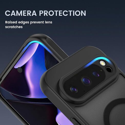 Ruky for Google Pixel-10-Pro-XL-Case Compatible with MagSafe, [with Privacy Screen Protector] Translucent Shockproof Slim Protective Phone Case for Google Pixel 10 Pro XL 6.8 inch, Black in Kuwait