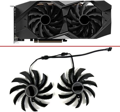 Cooling Fan PLD10010S12H 95MM 4PIN Compatible with RTX2070 RTX 2060 Super 2070 Wind Force GTX1660Ti GTX1650 GPU Graphics Card(B) in Saudi Arabia
