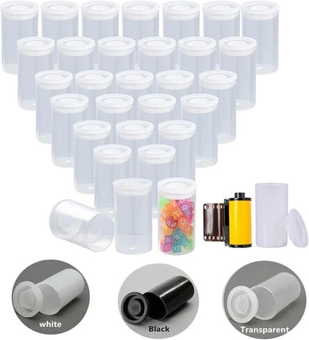 علب الأفلام مع Caps 70pcs البلاستيك علبة الفوقية الفارغة حاويات الحاويات (أبيض) in Kuwait