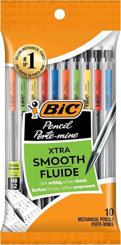 BIC Xtra-Life Mechanical Pencil, Clear Barrel, Medium Point (0.7mm), 12-Count , Black in Saudi Arabia