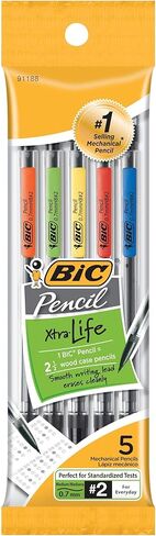 BIC Xtra-Life Mechanical Pencil, Clear Barrel, Medium Point (0.7mm), 12-Count , Black in Saudi Arabia