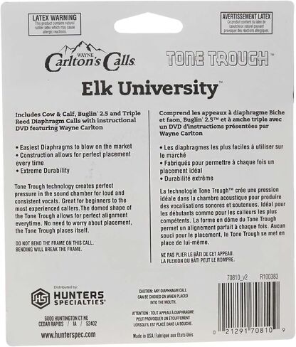 Hunters Specialties Carlton's Calls E.L.K. University PHD Tone Trough Diaphragm Combo in Saudi Arabia