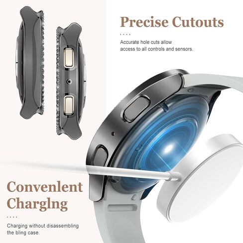 3 Pack Bling Case for Samsung Galaxy Watch 7 Screen Protector 40mm 44mm for Women,Hard PC Glitter Crystal Diamond Cover Full Protection Protective Bumper for Samsung Galaxy Watch 7 Case 40 44 mm in Kuwait