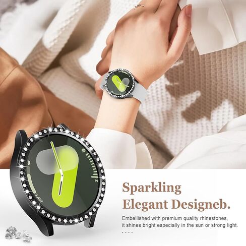3 Pack Bling Case for Samsung Galaxy Watch 7 Screen Protector 40mm 44mm for Women,Hard PC Glitter Crystal Diamond Cover Full Protection Protective Bumper for Samsung Galaxy Watch 7 Case 40 44 mm in Kuwait