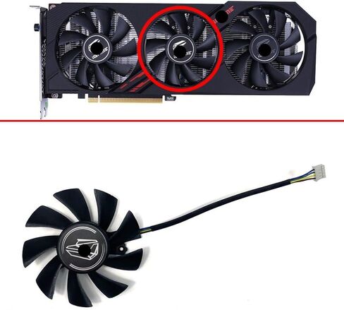 مروحة التبريد المتوافقة مع GTX 1660 1660Super 1660TI 2060 2060Super Ultra Graphics Card Card Fan (3pcs) in Saudi Arabia
