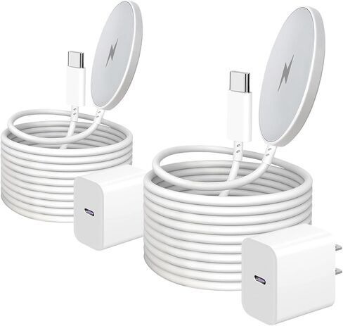 Mag_Safe Magnetic Wireless Charger for iPhone 16 15, Fast Charging for Apple MagSafe Charger 15W 6ft Wireless Pad Cable & USB C Block Adapter for iPhone 16/16 Pro/Pro Max/15/14/13/12/Plus/16Pro 2Pack in Saudi Arabia