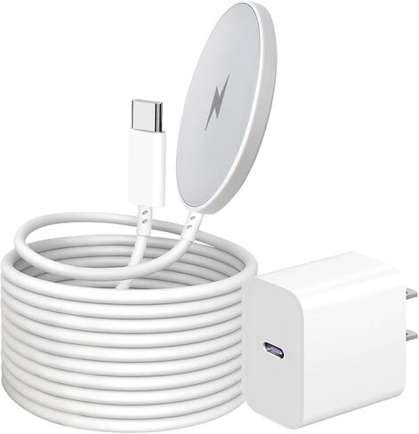 Mag_safe Magnetic Wireless Charger for iPhone 16 15 ، شحن سريع لشاحن Apple Magsafe 15W 6ft Cable و USB C Block Adapter لـ iPhone 16/16 Pro/Pro Max/15/14/13/12/Plus/16Pro 2Pack in Kuwait