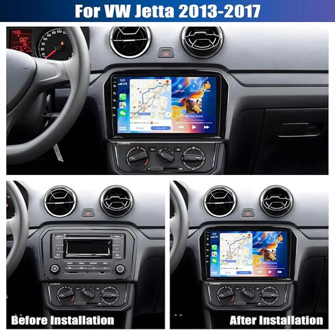 [2+64G] Android 15 Car Stereo for VW Jetta 2013-2017 with Wireless Carplay&Android Auto,9 Inch Touch Screen Car Radio with Mirror Link Bluetooth FM/RDS Radio WiFi GPS EQ SWC in Saudi Arabia