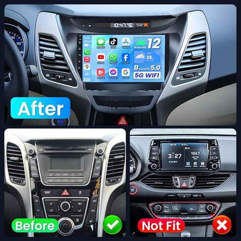 4Core 64g ROM Car Radio for Hyundai Elantra 2014-2016: 9 Inch 1280 * 800p IPS Stereo Touchstern مع Carplay Android Android Bluetooth WiFi GPS Sciving Camera FM Mirror Link in Kuwait