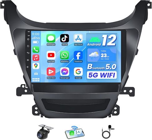 4Core 64g ROM Car Radio for Hyundai Elantra 2014-2016: 9 Inch 1280 * 800p IPS Stereo Touchstern مع Carplay Android Android Bluetooth WiFi GPS Sciving Camera FM Mirror Link in Kuwait