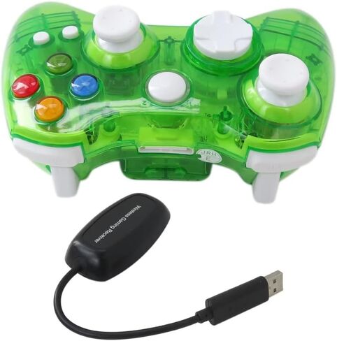 جهاز التحكم اللاسلكي مناسب لـ Xbox 360 مزدوج الاهتزاز اللاسلكي ألعاب Gamepad Joypad Green in Kuwait