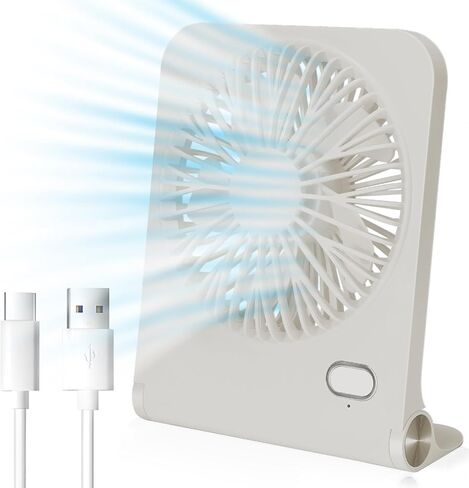 Portable desktop USB fan - ultra quiet personal cooling, 160 ° tilt, 3-speed and battery powered - compact for travel, camping, office, and home - yellow in Saudi Arabia