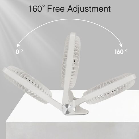 Portable desktop USB fan - ultra quiet personal cooling, 160 ° tilt, 3-speed and battery powered - compact for travel, camping, office, and home - yellow in Saudi Arabia