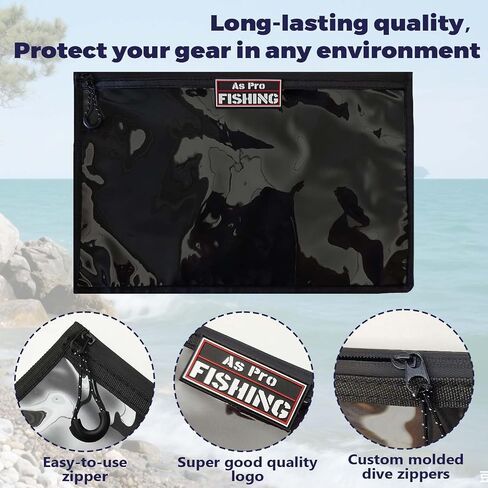4Pack Fishing Clear Tackle Storage Bag,Waterproof Plastic Storage Fishing Bag for Fishing Gear, Bait, Tackle, Lures and Soft Plastics,Built Tough, Massive Storage Fishing Gift Bag in Saudi Arabia
