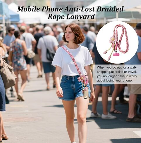Acdiac Portable Flower Phone Lanyard ، Universal Phone Crossbody Strap Wristband Lanyard in Kuwait