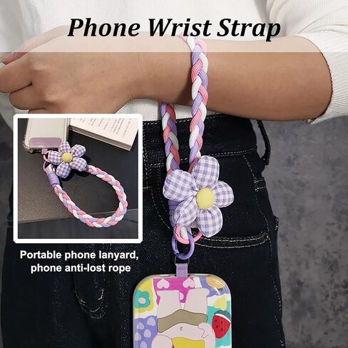 Acdiac Portable Flower Phone Lanyard ، Universal Phone Crossbody Strap Wristband Lanyard in Kuwait