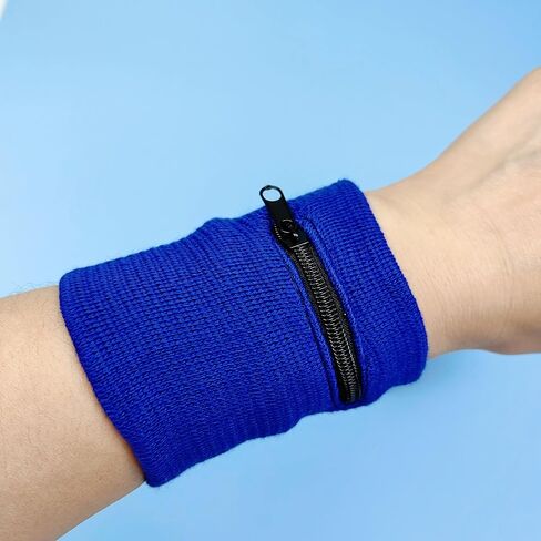 2pcs محفظة معصم قابلة للتنفس ، فرقة رياضية مع Zipper Pocket للبطاقات Keys Cash Running Gym Travel in Saudi Arabia