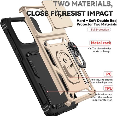 بالنسبة إلى Motorola Moto G Stylus 5G 2025 CASE مع واقي شاشة زجاجي مقسى وغطاء كاميرا شريحة ، وغطاء واقعي للسيارة المغناطيسية لـ Motorola Moto G Stylus 5G 2025 GOLD in Kuwait