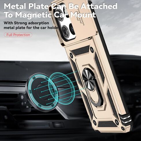 بالنسبة إلى Motorola Moto G Stylus 5G 2025 CASE مع واقي شاشة زجاجي مقسى وغطاء كاميرا شريحة ، وغطاء واقعي للسيارة المغناطيسية لـ Motorola Moto G Stylus 5G 2025 GOLD in Kuwait