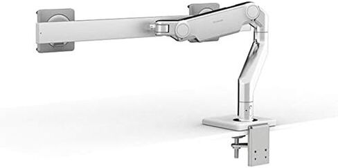 Humanscale M8.1 Adjustable Dual Monitor Arm with Crossbar - Two Piece Clamp Mount - Silver M81CMSB2G in Kuwait